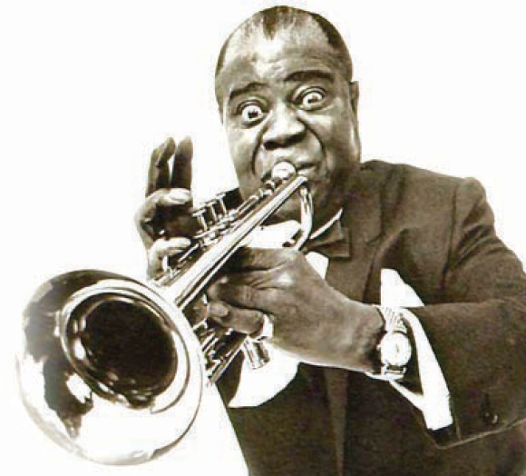 Louis Armstrong, nicknamed Satchmo, trumpeter, musician, and jazz
